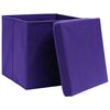 vidaXL Storage Boxes with Lids 4 pcs Purple 32x32x32 cm Fabric