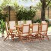 vidaXL 9 Piece Garden Dining Set Solid Wood Acacia and Textilene