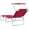 vidaXL Sun Lounger Folding 2-person 2 pcs Red 58 x 188 x 77cm Fabric