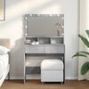 vidaXL Dressing Table with LED Concrete Grey 80x41x134.5 cm