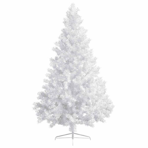 vidaXL Artificial Half Pre-lit Christmas Tree with Ball Set White 210 cm