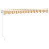 vidaXL Retractable Awning Yellow and White 3.5x2.5 m Fabric and Aluminium