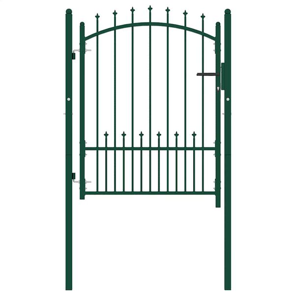 vidaXL Fence Gate Emmen with Spikes Steel 104x109.5 cm Green