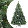 vidaXL Artificial Hinged Christmas Tree Snow Flocked White 210 cm