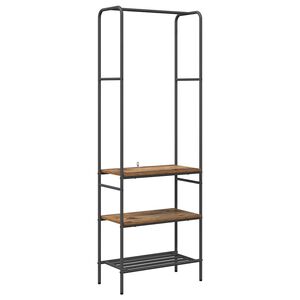 vidaXL Clothes Rack with Shelves Other Old wood 60 x 30 x 171 cm