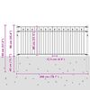 vidaXL Spike Fence Black 200 x 130 cm Powder-Coated Steel