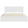 vidaXL Bed Frame with Headboard White 200 x 200 cm Solid Pine Wood