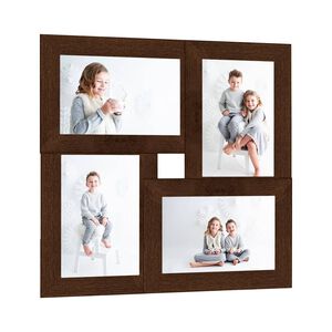 vidaXL Collage Photo Frame for 4x(10x15 cm) Picture Dark Brown MDF