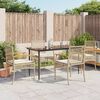 vidaXL 5 Piece Garden Dining Set with Cushions Beige Poly Rattan
