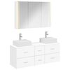 vidaXL Bathroom Furniture Set 4 pcs White Engineered Wood and Glass