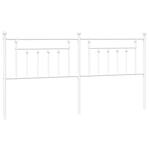 vidaXL Metal Replace Headboard White 193 cm