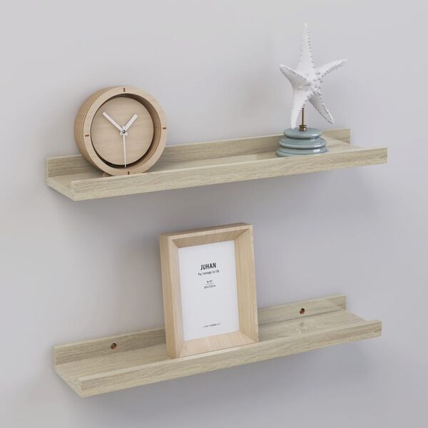vidaXL Wall Shelves 2 pcs Sonoma Oak 40x9x3 cm