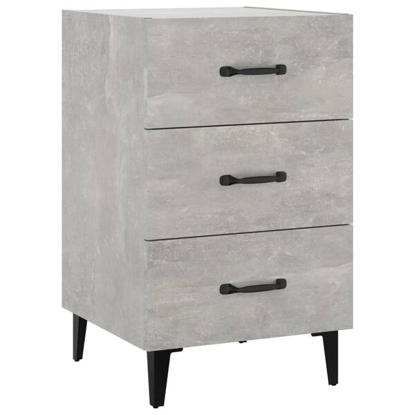 vidaXL Bedside Cabinet Concrete Grey 40x40x66 cm Engineered Wood