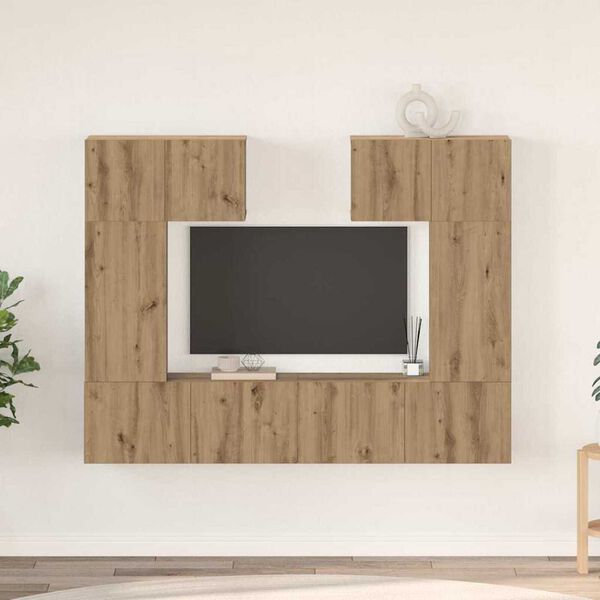 vidaXL TV Cabinet Set Wall-mounted 6 pcs Artisan oak 80 x 30 x 30 cm