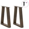 vidaXL Coffee Table Legs V-Shape 2 pcs Natural Steel 28x(42-43.3) cm Steel
