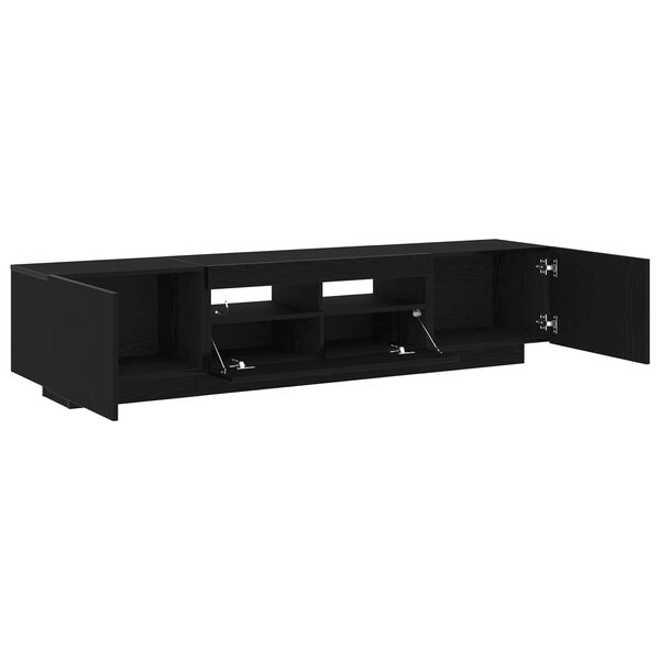 vidaXL TV Cabinet Set 2 pcs Black 180 x 35 x 40 cm Engineered Wood