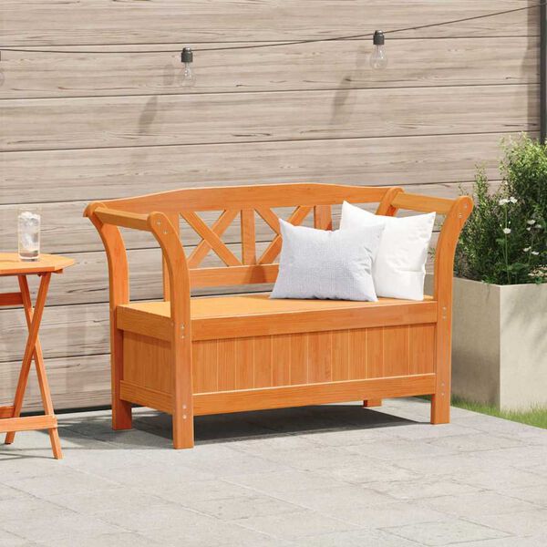 vidaXL Outdoor Bench Brown 119 x 44 x 76 cm Solid Pine Wood