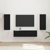 vidaXL TV Cabinet Set Wall-mounted 2 pcs Black Engineered Wood