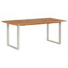 vidaXL Dining Table | Natural wood with silver legs