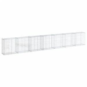 vidaXL Gabion Basket with Cover 700x50x100 cm Galvanised Iron