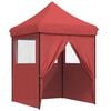 vidaXL Foldable Party Tent Pop-Up with 4 Sidewalls Burgundy