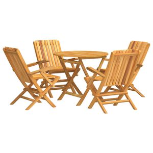 vidaXL 5 Piece Garden Dining Set Solid Wood Teak