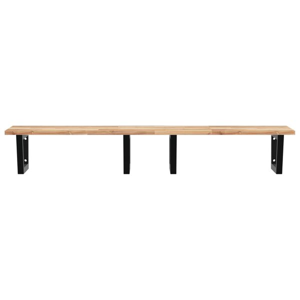 vidaXL Basin Shelf Wall Mounted Steel and Solid Wood Acacia