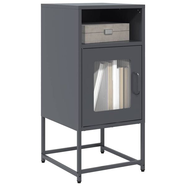 vidaXL Bedside Cabinet Anthracite 36x39x78 cm Cold-rolled Steel