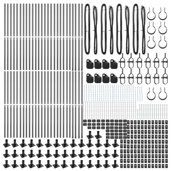 vidaXL Fence Post Other 52 pcs Grey 3.2 x 3.2 x 68.5 cm Steel