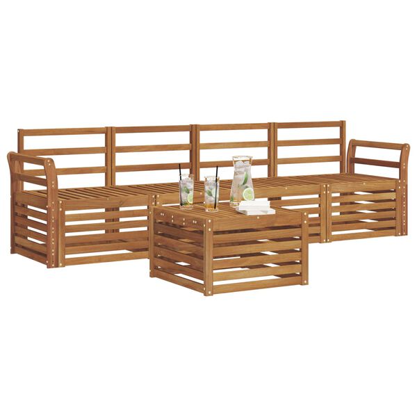 vidaXL Sofa Sets Natural Solid Acacia Wood