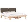 vidaXL Bed Frame with Upholstered Headboard Taupe 200 x 200 cm