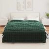 vidaXL Faux Rabbit Fur Blanket 4 pcs Dark Green 220 x 240 cm Polyester