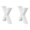 vidaXL Coffee Table Legs X-Shaped 2 pcs White 50x(42-43) cm Steel