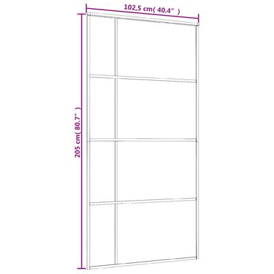 vidaXL Sliding Door ESG Glass and Aluminium 102.5x205 cm Black