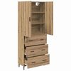 vidaXL Highboard 2 pcs Artisan Oak Engineered Wood and Glass