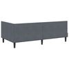 vidaXL Corner Bed Frame Dark Grey 100 cm x 200 cm Velvet