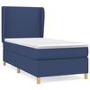 vidaXL Box Spring Bed with Mattress Blue 100x200 cm Fabric
