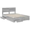 vidaXL Bed Frame with Drawer Grey Sonoma 140 x 190 cm Engineered Wood