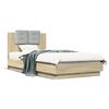 vidaXL Bed Frame with LED without Mattress Sonoma Oak 90x190 cm Single