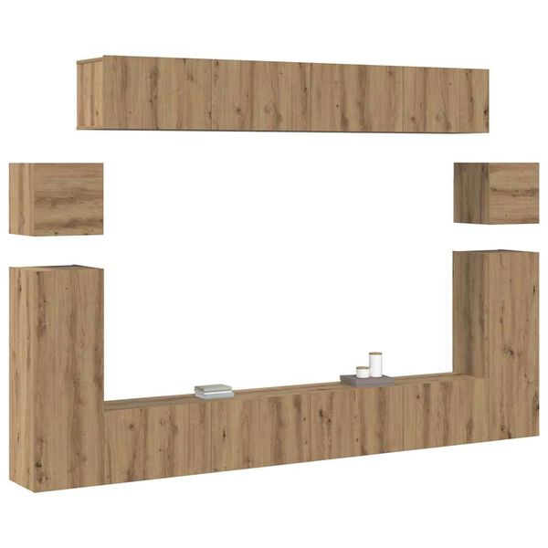 vidaXL TV Units Wall-mounted 4 pcs Artisan Oak Engineered wood