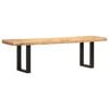 vidaXL Bench 160 cm Solid Rough Mango Wood and Steel