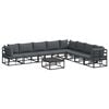 vidaXL Garden Sofa Set with Cushion 9 pcs Black Aluminium