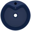 vidaXL Luxury Wash Basin with Overflow Matt Dark Blue 36x13 cm Ceramic
