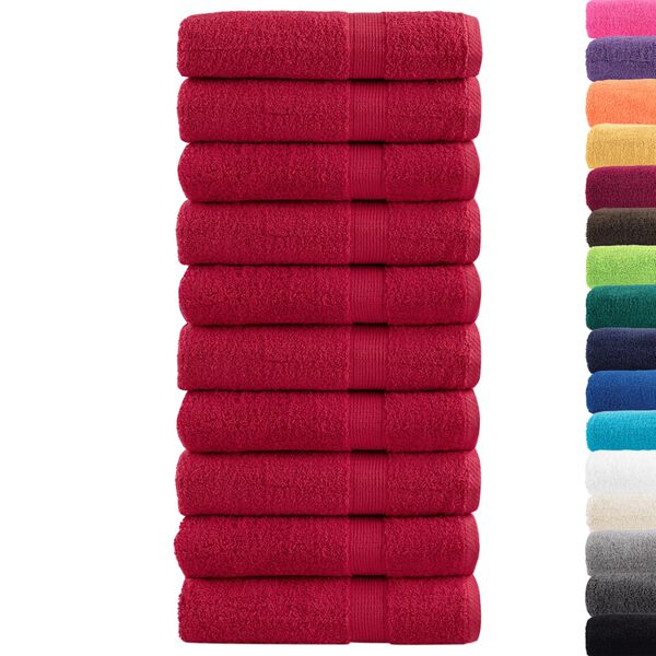 vidaXL Premium Shower Towels SOLUND 10 pcs Red 70x140 cm 600 gsm