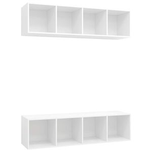 vidaXL 2 Piece Wall-mounted TV Cabinet Set White Engineered Wood