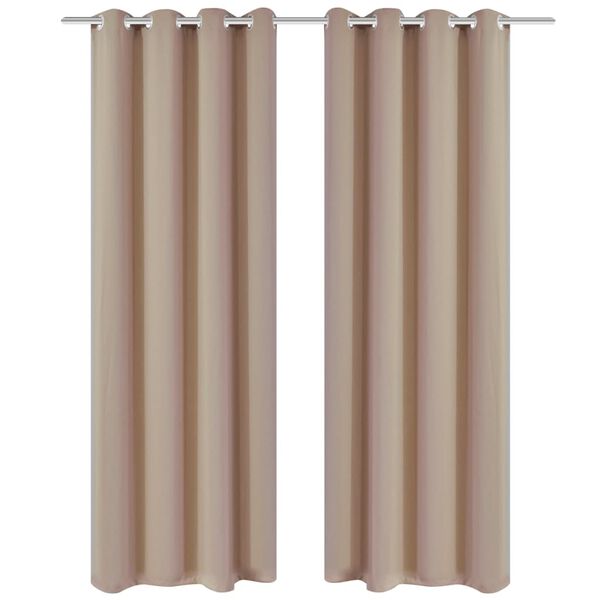 vidaXL Blackout Curtains 2 pcs with Metal Eyelets 135x175 cm Cream