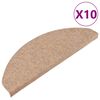 vidaXL Stair Mats Self-adhesive 10 pcs Beige 65x22.5x3.5 cm