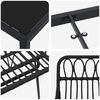 vidaXL Garden Dining Set 9 pcs Black Powder-Coated Steel