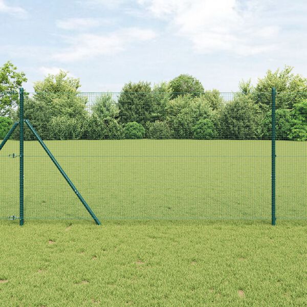 vidaXL Welded Wire Fence Green 1.4 x 50 m Steel