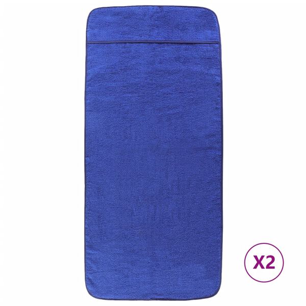 vidaXL Beach Towels 2 pcs Royal Blue 75x200 cm Fabric 400 GSM